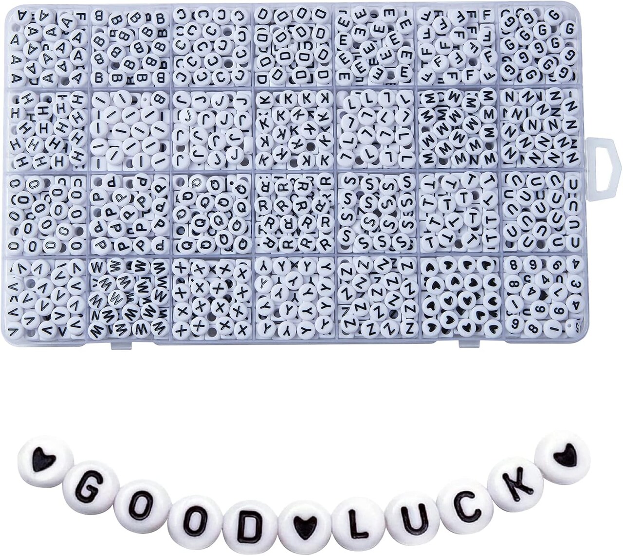 1400pcs Letter Beads, 4x7 mm Acrylic Alphabet Beads, Beads for Jewelry and Bracelet Making